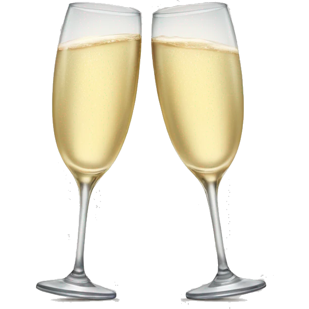 Two glasses of champagne cheering emoji
