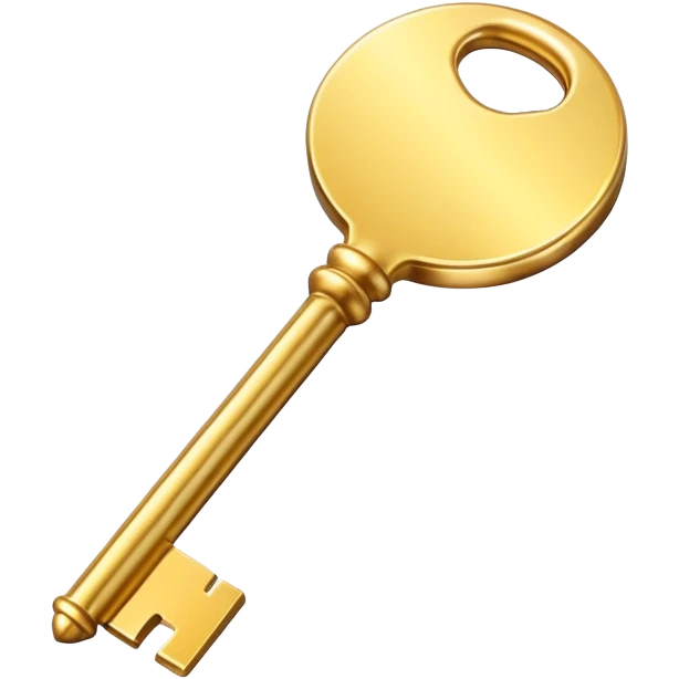 simple golden key, minimal design emoji