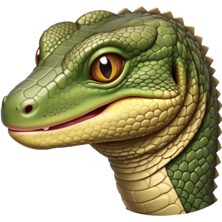 cinematic-realistic-cute-monitor-lizard-portrait-emoji,-head-tilted-playfully-and-inquisitively,-featuring-a-compact,-agile-body-with-finely-detailed,-glossy-scales-in-earthy-olive-hues-and-a-distinct,-alert-face-with-bright,-curious-eyes emoji