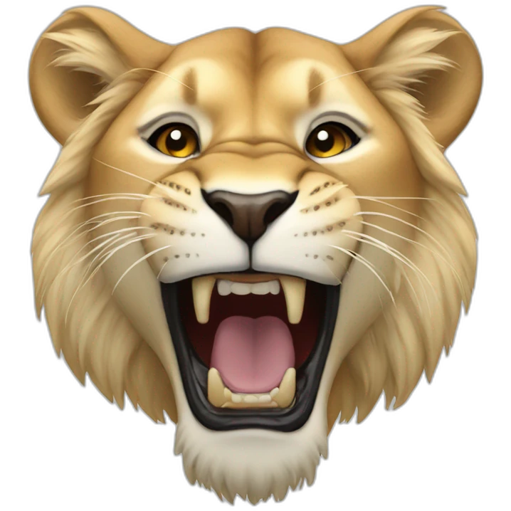 Lioness roaring emoji