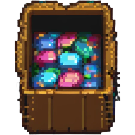 Minecraft style give box, pixel art, no text, open lid emoji