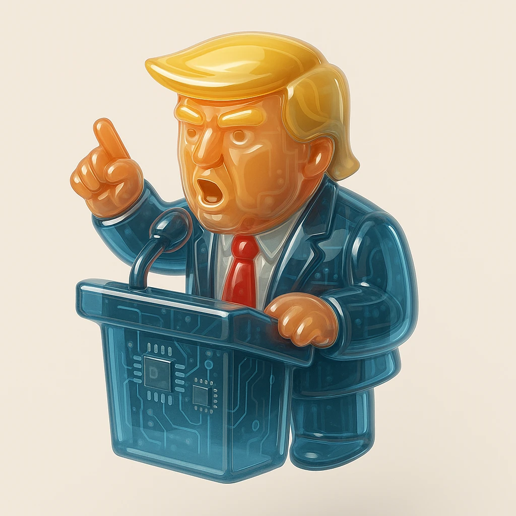 Donald Trump speaking at a rally emoji