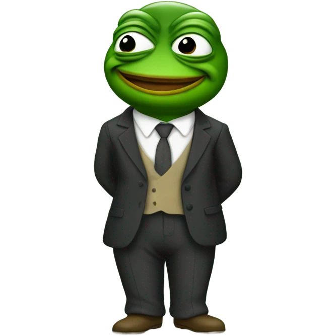 Pepe wearing suit emoji