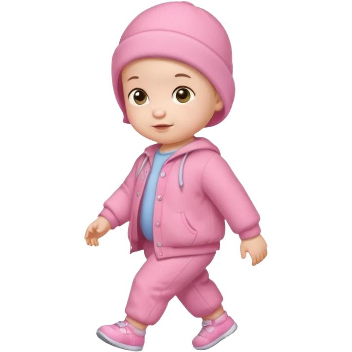 pink baby walking emoji