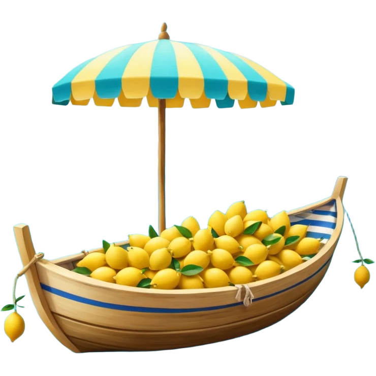 Mediterranean lemon stand by the sea, blue and white striped canopy
Fresh yellow lemons stacked, wooden boats and turquoise water background
Bright sunlight, Italian coastal summer vibe, vibrant colors emoji