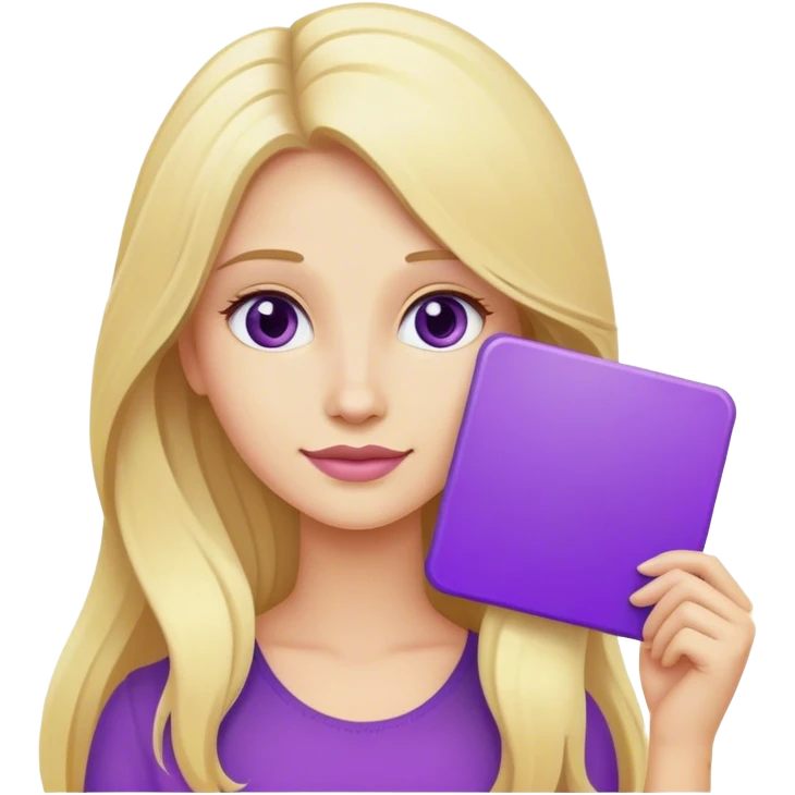 Long hai blonde lady with a purple sign  emoji