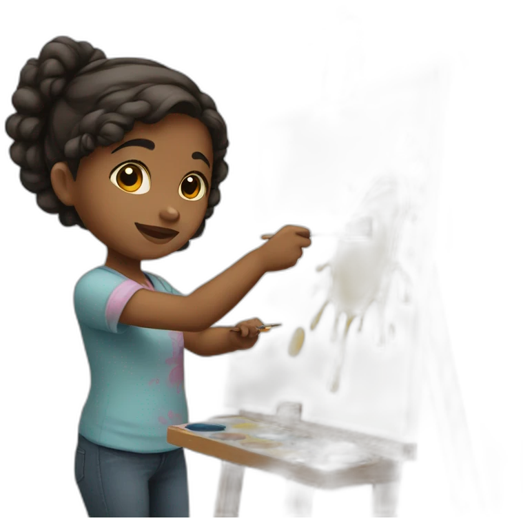girl is painting emoji