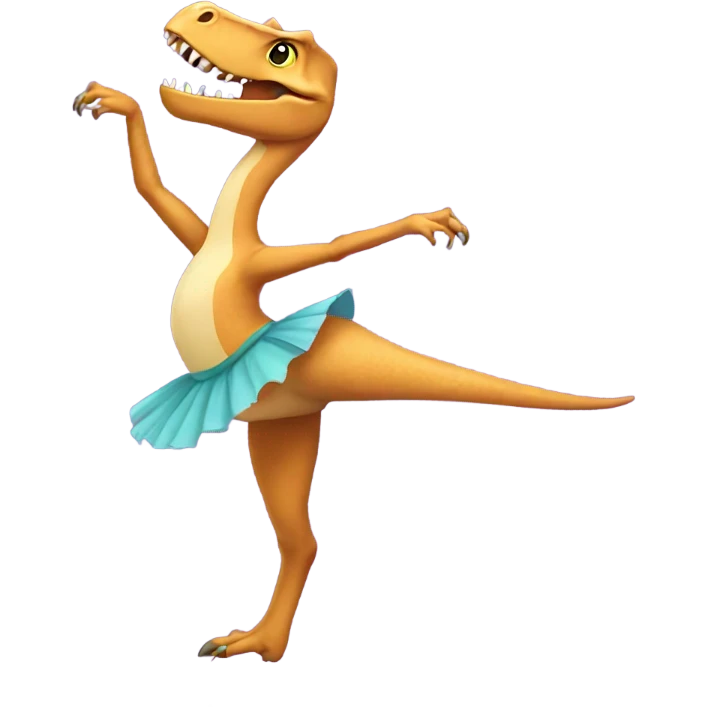 dinosaur doing ballet on pointe emoji