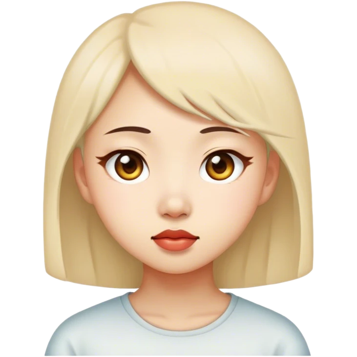 Slanted eye Chinese girl eyes slanted  emoji