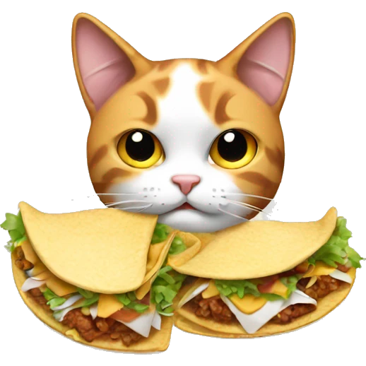Calico cat eating tacos emoji