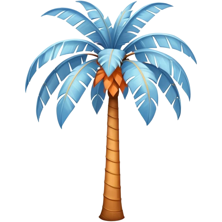 palm tree with pastel blue trunk and pastel orange leaves emoji