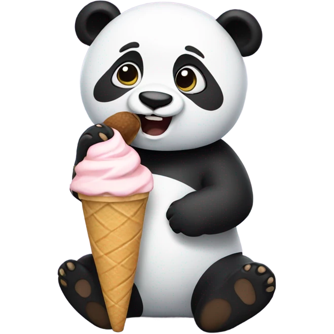 Panda eating ice cream emoji