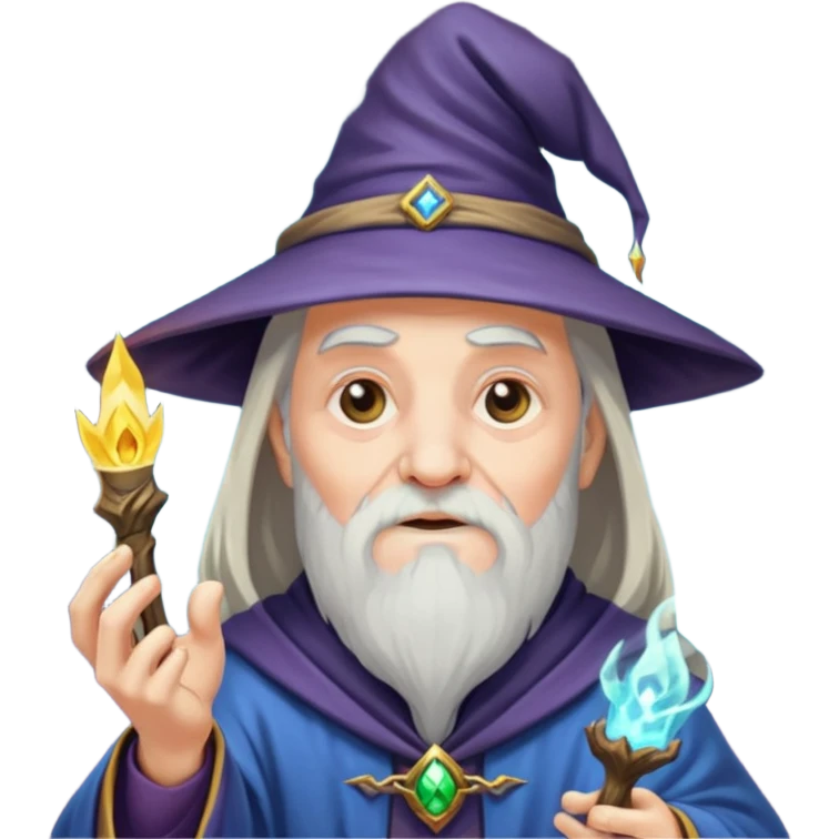 old wizard casting spells emoji