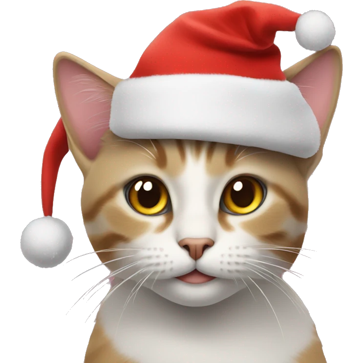 Cat with Christmas hat emoji