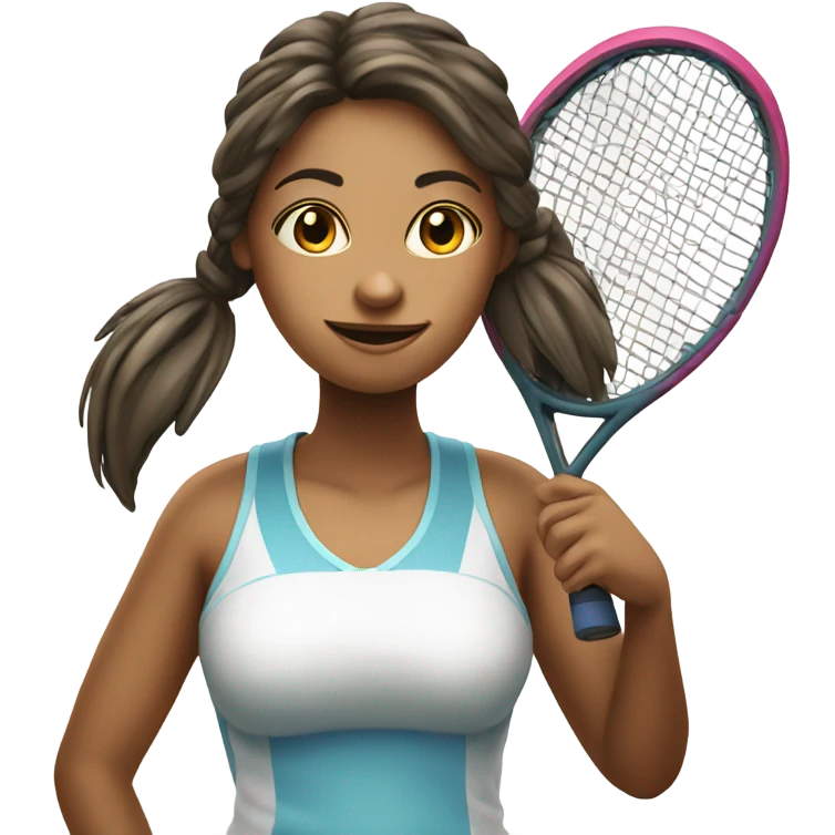 Sweet girl chick with tennis racquet emoji