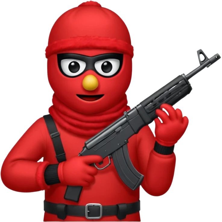 elmo with an AK47 and anbalaclava emoji
