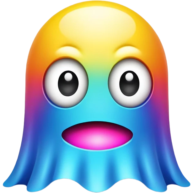 Classic Pacman ghost character with big eyes emoji