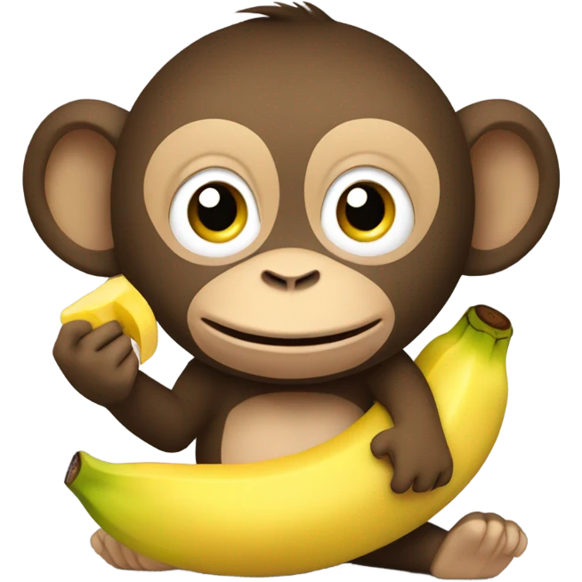 Monkey eating a banana emoji
