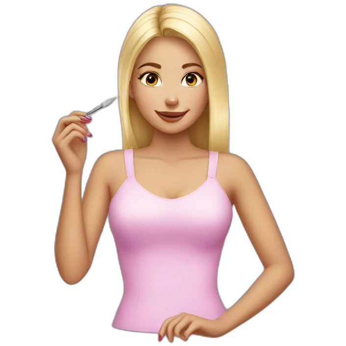 blond girl doing nails emoji