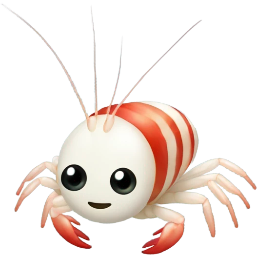 Small white shrimp with red stripes emoji