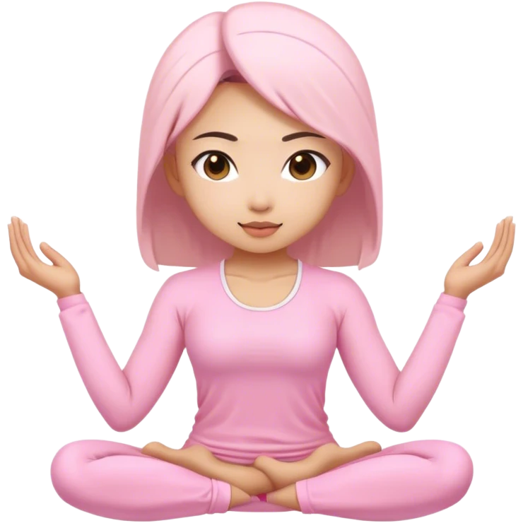 asian yoga girl light pink clothes  emoji