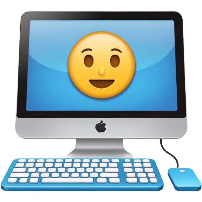 Emoji-style illustration of computer-based planning, flat vector look, bold outlines, minimal details, no background emoji