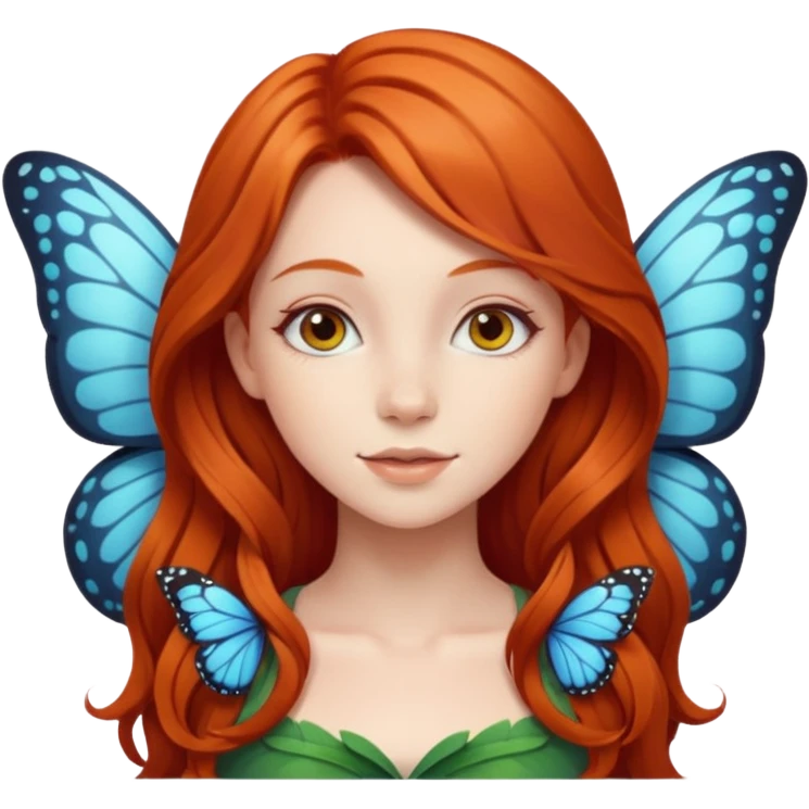 Redhead girl with butterfly wings emoji