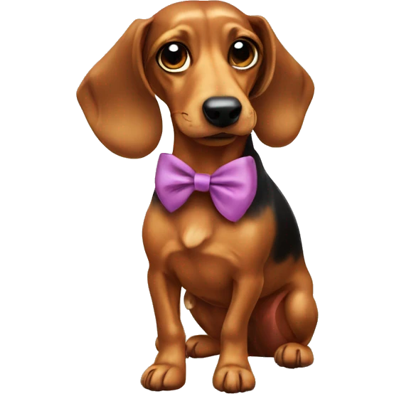 Teckel with bow emoji