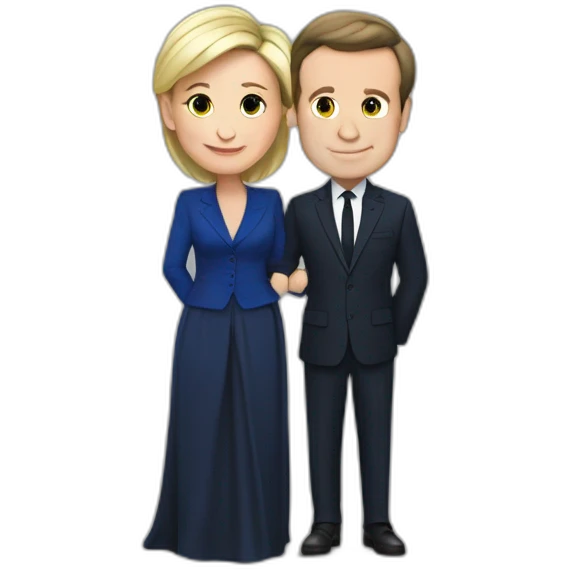 Macron Le Pen amoureux emoji