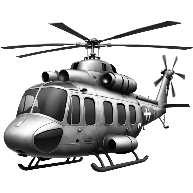 WW2 style helicopter with smoke emoji