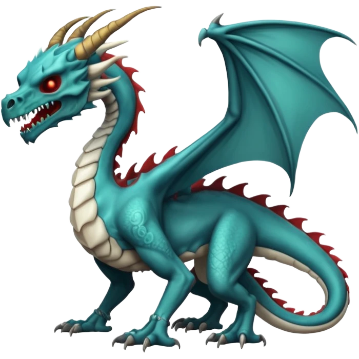 Skull-faced dragon, full body emoji