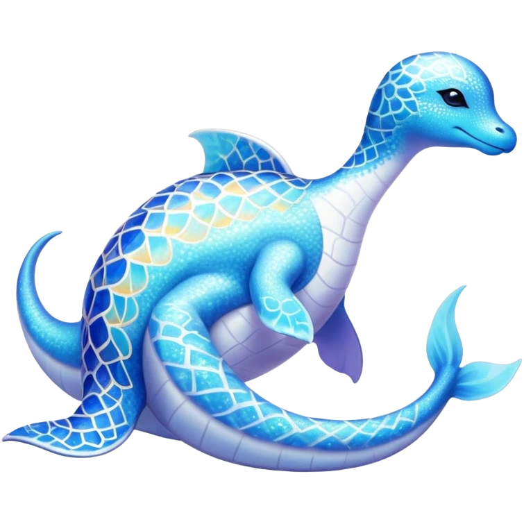 Shiny Exotic Colorful Ethereal Sparkly Lapras-Amaura-Aurorus-Fakémon-hybrid-creature (full body)  emoji