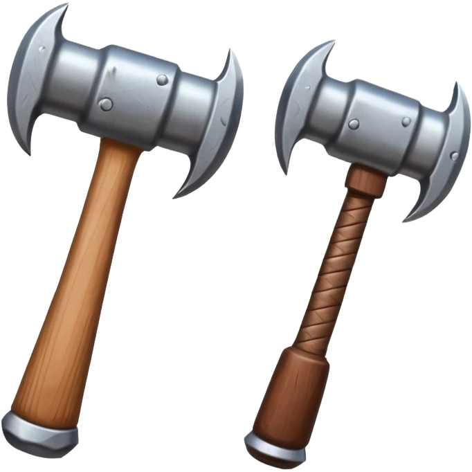 croisement de 2 marteaux différent` (en mode duel, qui des deux va gagner) emoji