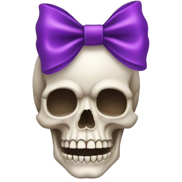 skull with purple bow emoji