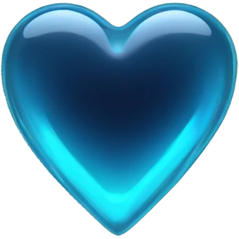 Neon glass blue heart  emoji