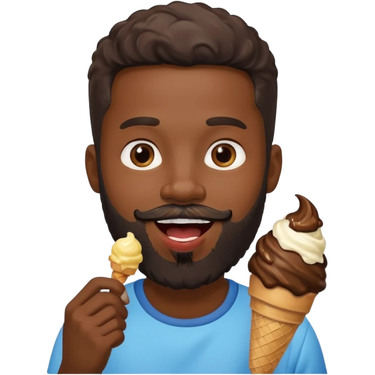 bearded black man ice cream emoji