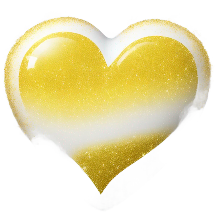 White heart with yellow glitter emoji