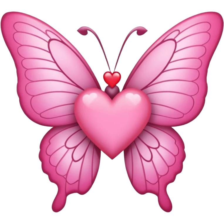 Mariposa rosa con corazones  emoji