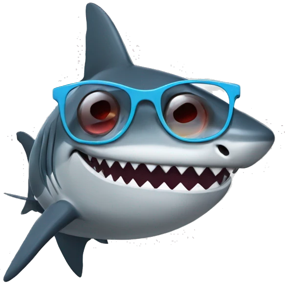 shark with taped nerd glasses  emoji