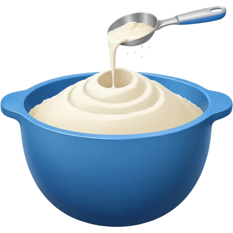 Mixing bowl plastic with flour emoji