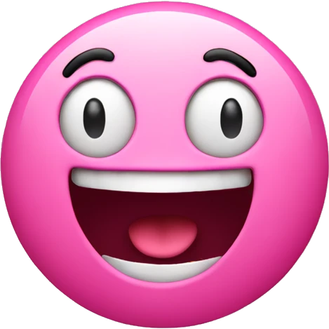 pink excited face isolated emoji