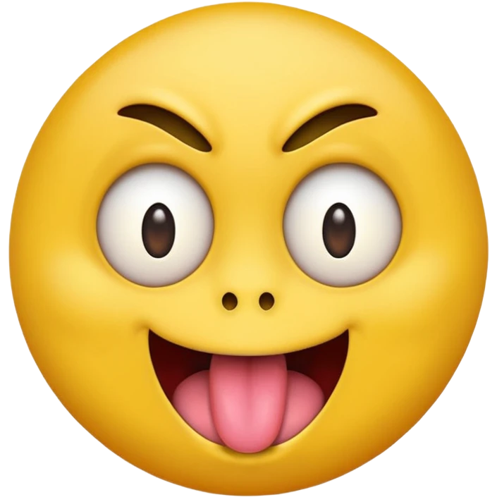 classic yellow emoji face with crazy eyes and tongue sticking out wildly emoji