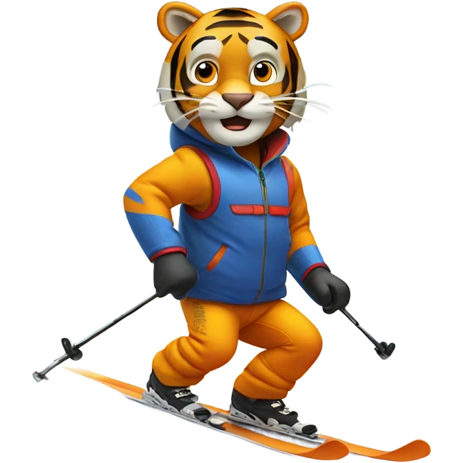 Tiger skiing emoji