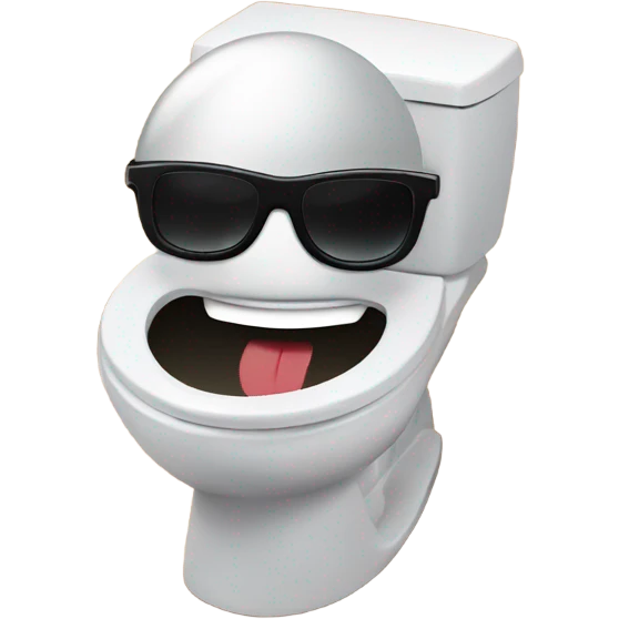 Toilet with sunglasses on the beach  emoji