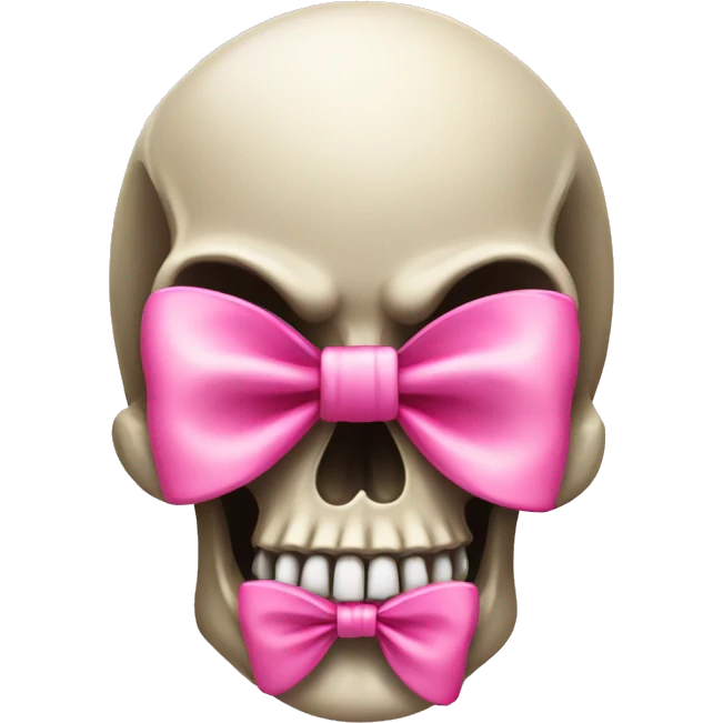 Skull with a pink bow emoji