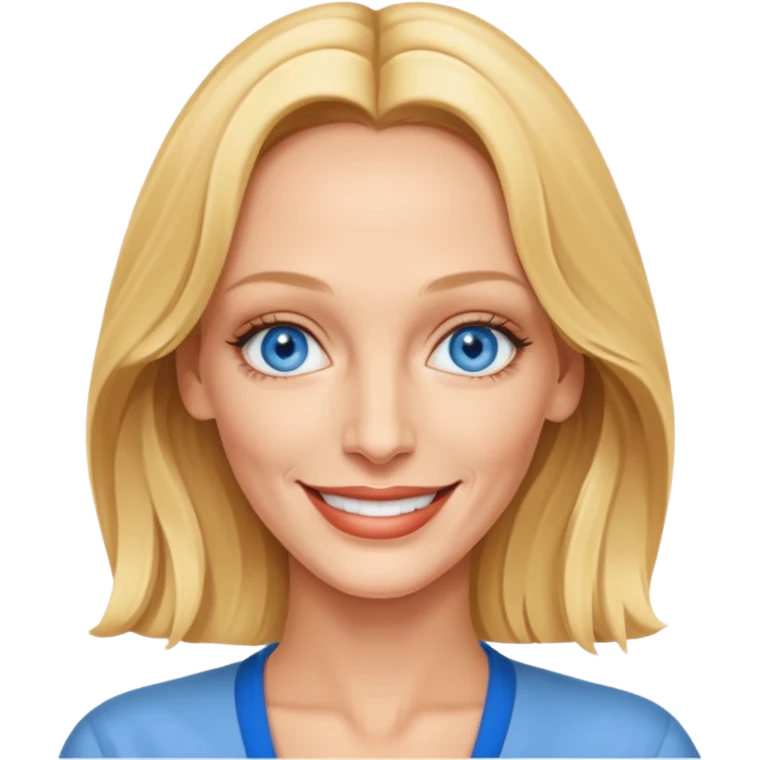 Uma Thurman with blue eyes emoji