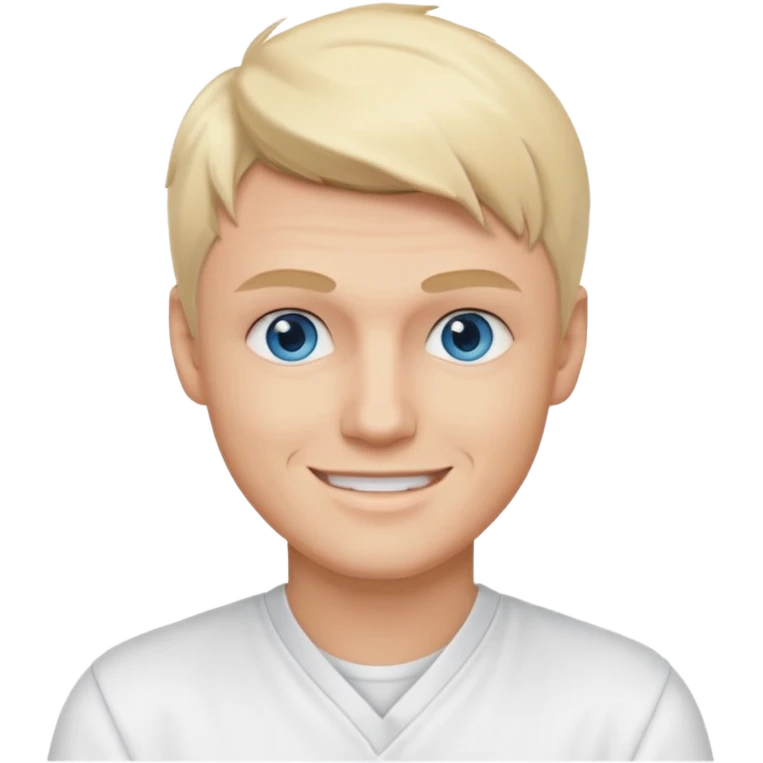 Nick Carter blue eyes, blonde hair, white outfit emoji