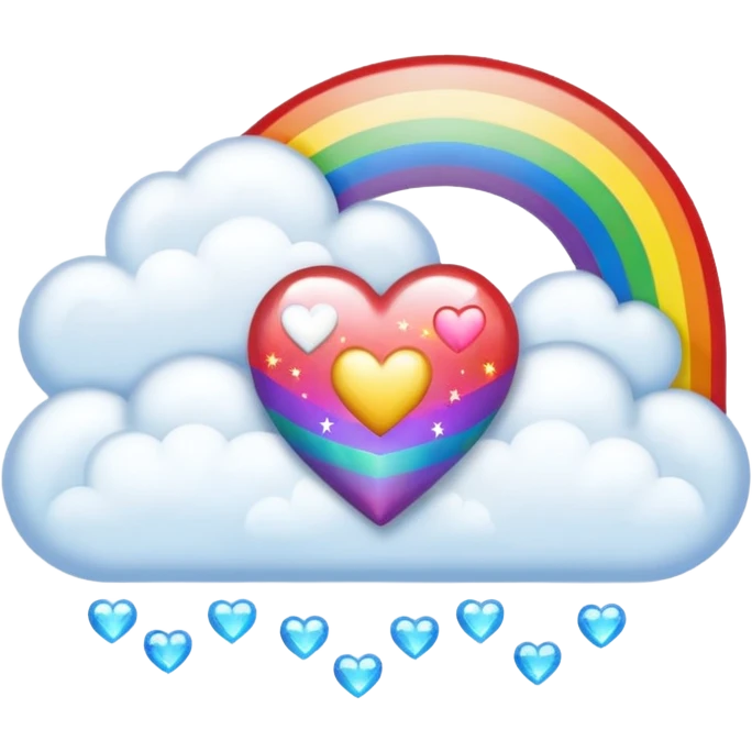 heart magic sparkles cloud rainbow heart emoji