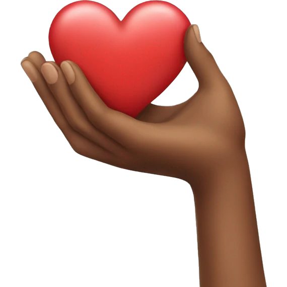 Hand holding a heart emoji