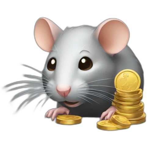 Rat with gold coins emoji